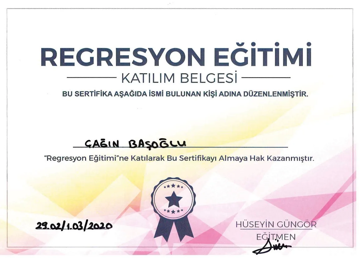 Çağın Başoğlu eğitim sertifikası 5