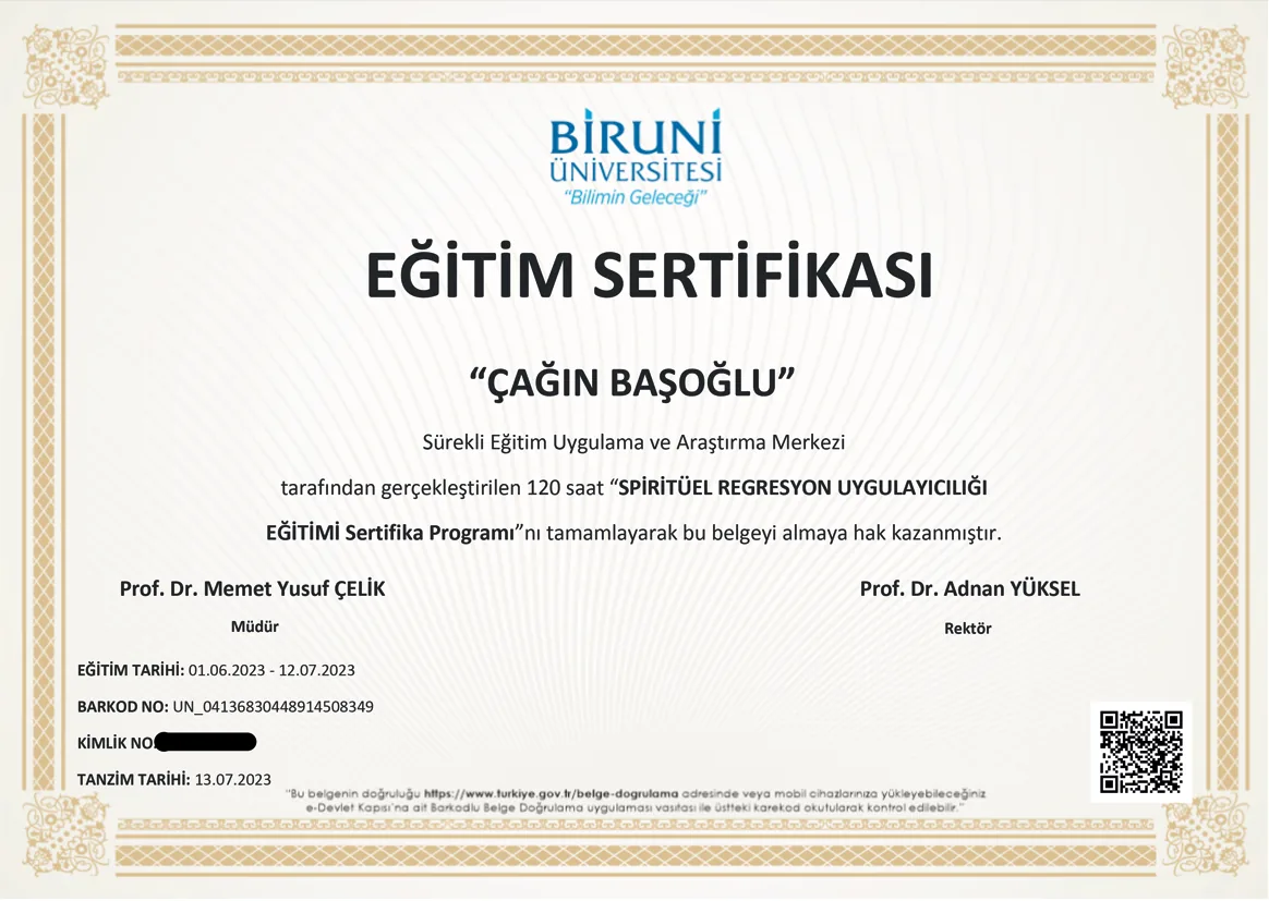 Çağın Başoğlu eğitim sertifikası 10